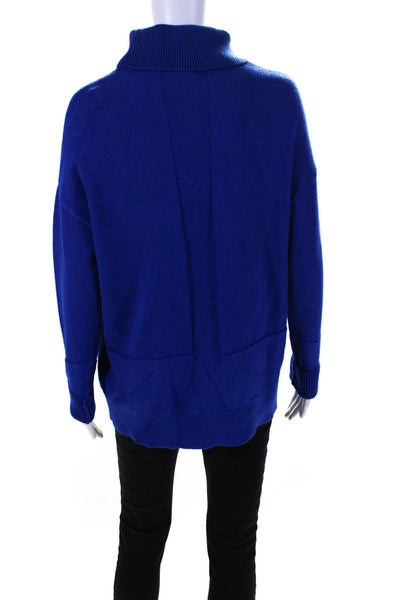 Reiss Women's Turtleneck Long Sleeves Pullover Sweater Blue Size XS