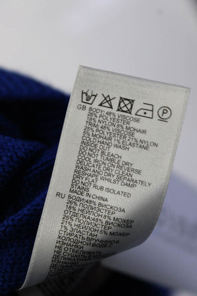 Reiss Women's Turtleneck Long Sleeves Pullover Sweater Blue Size XS