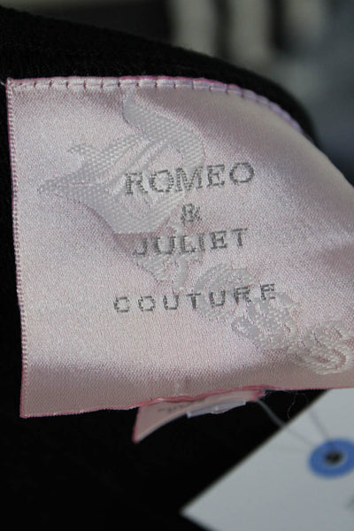 Romeo + Juliet Couture Womens Sleeveless V Neck Knit Sheath Dress Black Medium