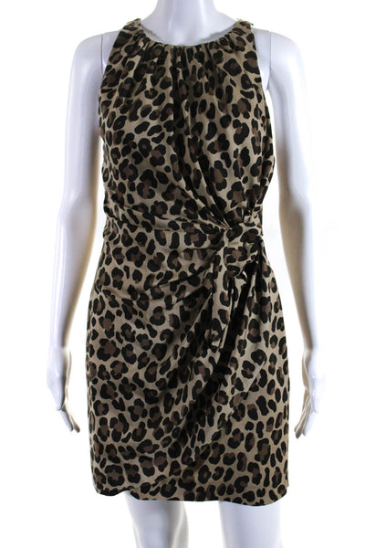 Moschino Cheap & Chic Womens Animal Print Sleeveless Dress Brown Size 6