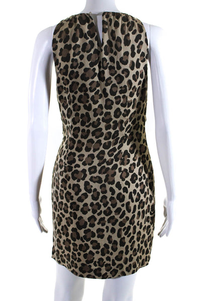 Moschino Cheap & Chic Womens Animal Print Sleeveless Dress Brown Size 6