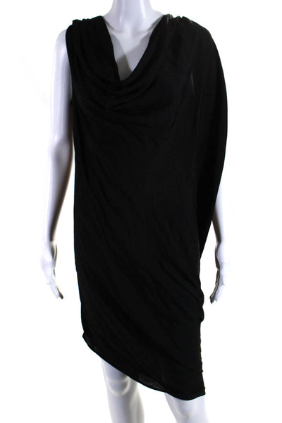 Halston Heritage Womens Sleeveless Cowl Neck Dress Black Size Small