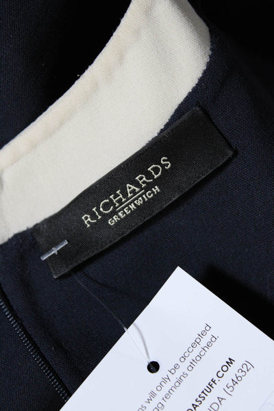 Richards Greenwich Womens Two-Toned Round Neck Sleeveless Midi Dress Navy Size M