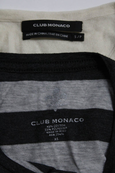 Club Monaco Womens Tee Shirt Sweater Gray Beige Size Extra Small Small Lot 2
