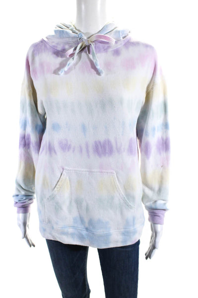 Generation Love Womens Pullover Tie Dyed Hoodie Sweater White Multi Size Medium