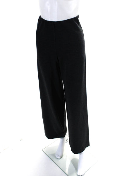 Odeeh Womens Dark Gray Striped High Rise Wide Leg Trouser Pants Size 34