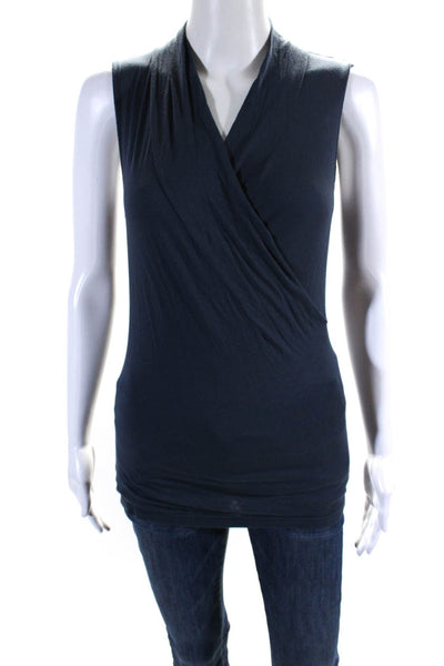 Velvet by Graham & Spencer Womens Cotton V-Neck Sleeveless Tank Top Navy Size S