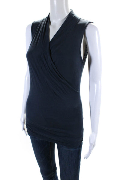 Velvet by Graham & Spencer Womens Cotton V-Neck Sleeveless Tank Top Navy Size S