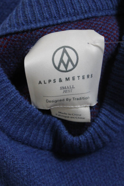 Alps & Meters Women's Crewneck Long Sleeves Pullover Sweater Blue Size S