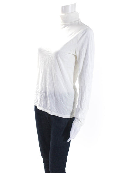 J Crew Women's Turtleneck Long Sleeves Basic Blouse White Size M