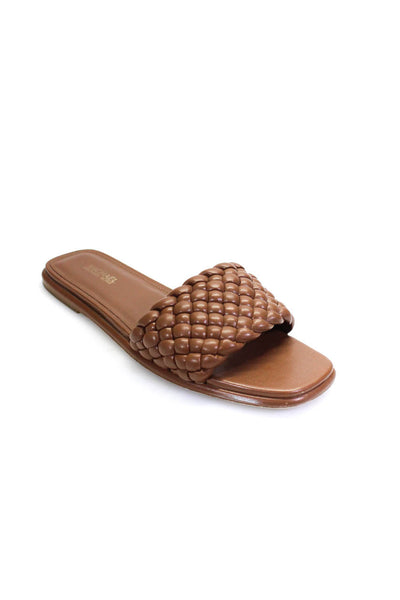 Michael Michael Kors Womens Woven Leather SIngle Strap Sandals Brown Size 6.5M