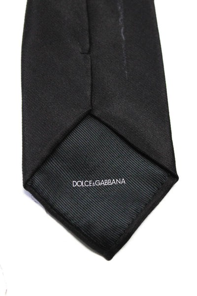 Dolce & Gabbana Mens Silk Paisley Print Classic Necktie Black