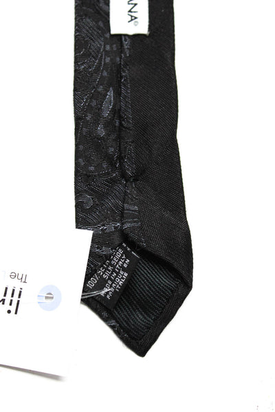 Dolce & Gabbana Mens Silk Paisley Print Classic Necktie Black