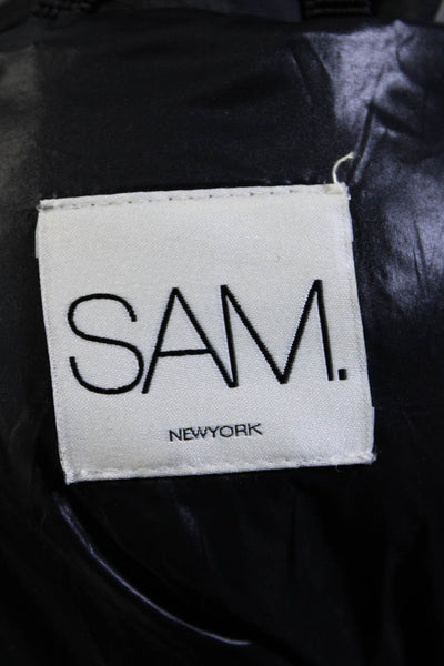 SAM. Womens Long Sleeve Full Zip Camouflage Print Down Puffer Coat Gray Size S