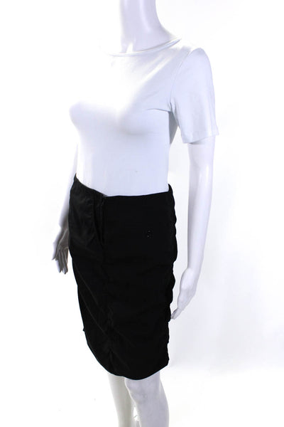 Theory Women's Zip Closure Pockets A-Line Mini Work Skirt Black Size 2