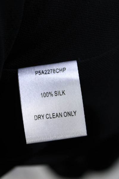 Parker Womens Black/White Silk Crew Neck Sleeveless Shift Dress Size XS