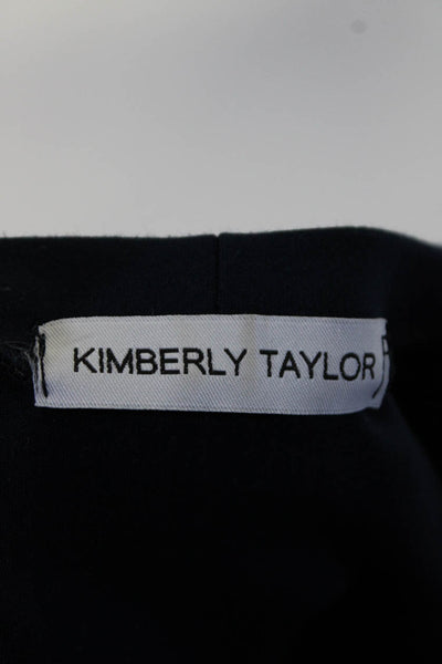 Kimberly Taylor Womens Cropped Drawstring Sweatshirt Pants Set Navy Blue Size M
