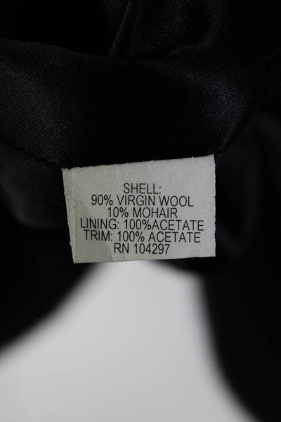 Milly Of New York Womens Black Wool Textured Knee Length A-Line Skirt Size 2