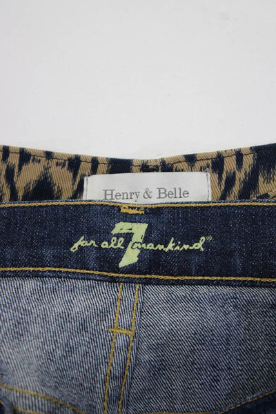7 For All Mankind Henry & Belle Womens Blue Cuffed Denim Shorts Size 25 Lot 2
