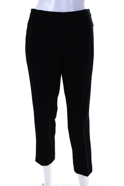 Theory Womens Elastic Waist Flat Front Mid-Rise Tapered Pants Navy Size 4