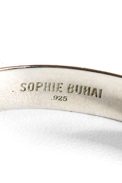 Sophie Buhai Girls Sterling Silver Geometric Open Bangle Bracelet 46 grams 5.5"