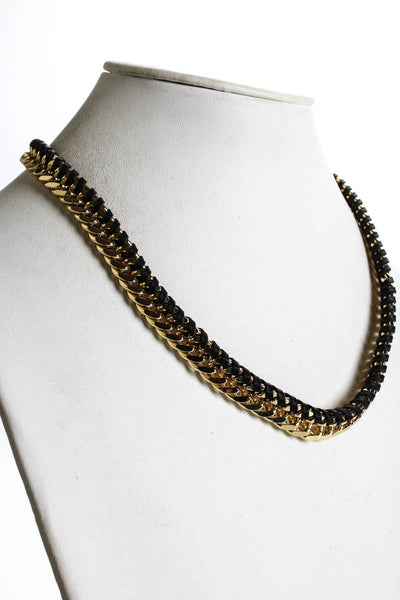 Trina Turk Womens Gold Toned + Black Thick Chain Link Nacklace
