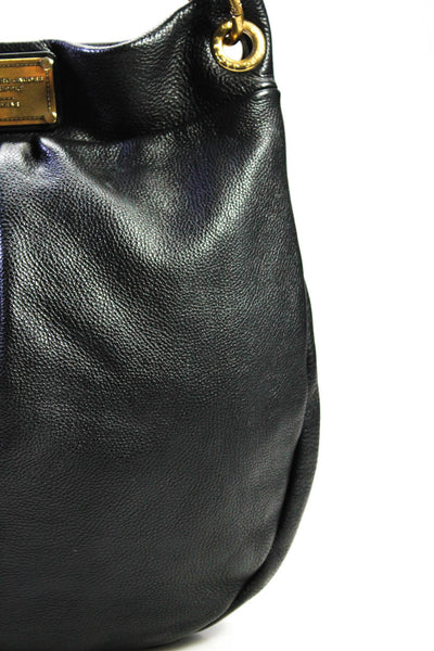 Marc By Marc Jacobs Womens Pebbled Leather Hobo Tote Shoulder Bag Handbag Black