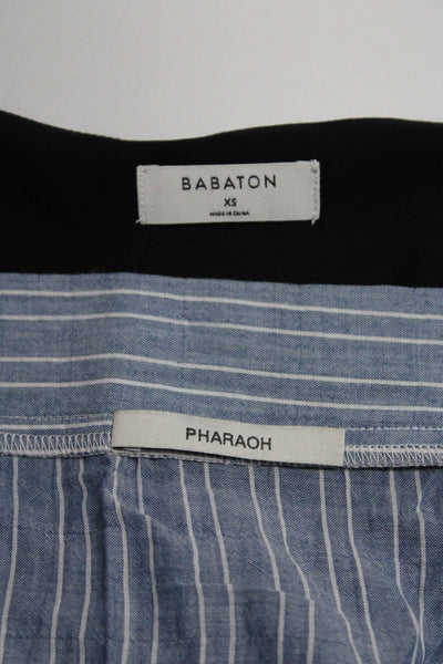 Pharaoh Babaton Womens Striped Off Shoulder Top Tee Shirt Black Blue XS 0 Lot 2