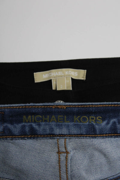 Michael Kors Womens Mid Rise Skinny Jeans Trouser Pants Blue Black Size 2 Lot 2