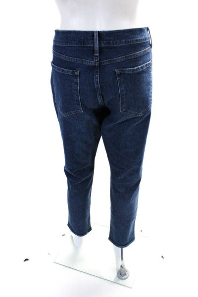 Frame Denim Womens Le Garcon Mid Rise Slim Fit Boyfriend Jeans Blue Size 30