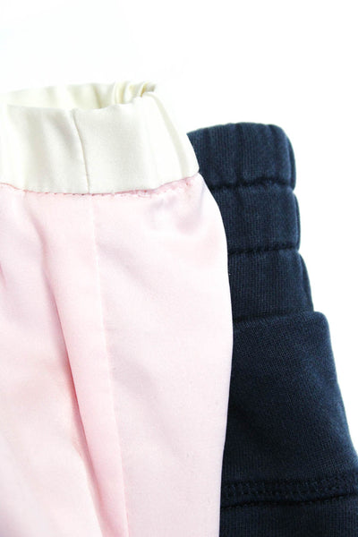 Natori LNDR Womens Satin Drawstring Wide Pajama Pants Pink Navy Size S M Lot 2