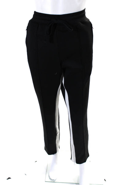 Pam & Gela Women's Drawstring Waist Zip Ankle Jogger Pant Black Size L