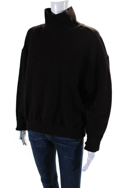 Joah Brown Women's Collared Quarter Zip Pockets Pullover Sweatshirt Gray Size S