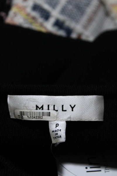 Milly Womens Sleeveless Crew Neck Knit Top Black Size Petite
