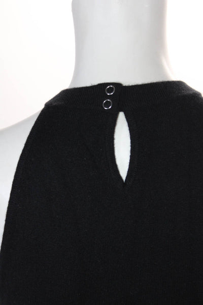Autumn Cashmere Womens Sleeveless High Neck Cashmere Knit Top Black Size XS