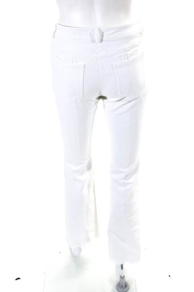Michael Kors Collection Womens White Cotton Mid-Rise Flare Leg Jeans Size 2