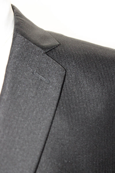 Calvin Klein Mens Striped Two Button Double Vented Blazer Jacket Black Size 48