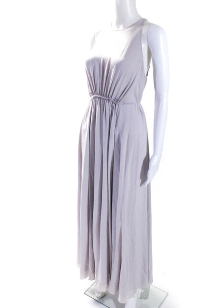 3.1 Phillip Lim Womens Silk Tie Waist Sleeveless Maxi Gown Lilac Size 0