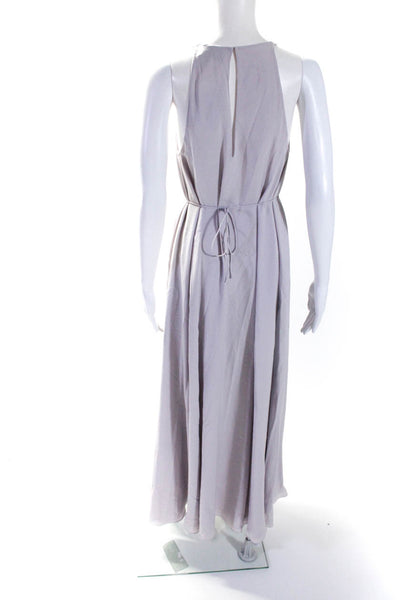 3.1 Phillip Lim Womens Silk Tie Waist Sleeveless Maxi Gown Lilac Size 0