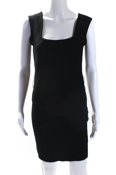 Alice + Olivia Womens Sleeveless Square Neck Bandage Dress Black Size M