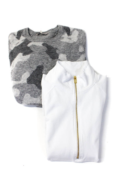 Athleta Mott 50 Womens Camouflage Print Pullover Sweater Top Gray Size M Lot 2
