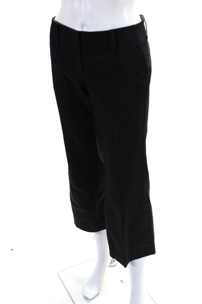 Michael Kors Collection Womens Black Cotton Mid-Rise Bootcut Leg Pants Size 2