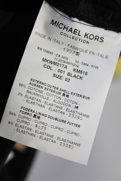 Michael Kors Collection Womens Black Cotton Mid-Rise Bootcut Leg Pants Size 2