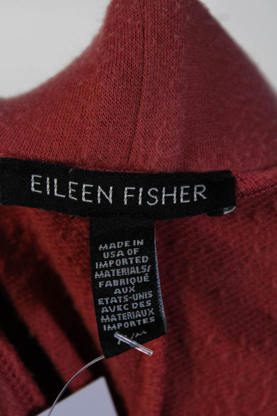Eileen Fisher Womens High Rise Elastic Waist Tapered Sweatpants Red Size M