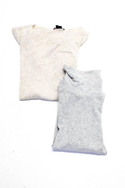 Theory Womens Short Sleeved Round Neck SLim Shirt Tank Beige Gray Size P S Lot 2