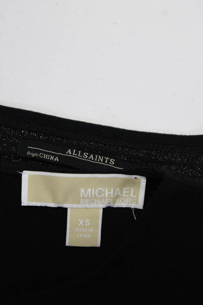 Allsaints Michael Michael Kors Womens Striped Shirts Black Brown Size XS Lot 2