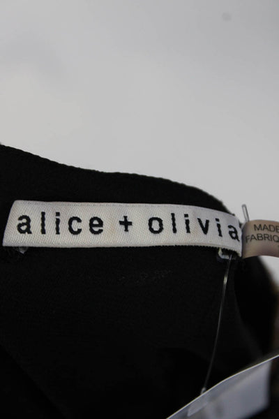 Alice + Olivia Women Beaded Sleeveless Tank Blouse Black Red Gold Tone Size XS