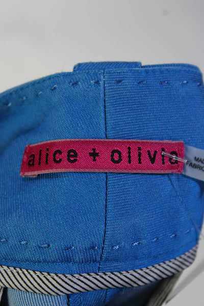 Alice + Olivia Womens Low Rise Cuffed Hem Flat Front Mini Shorts Blue Size 0