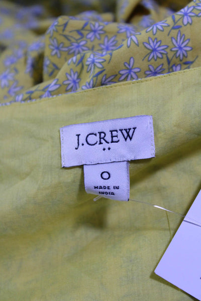 J Crew Womens Cotton Floral Print Sleeveless Mid-Calf Sundress Yellow Size 0