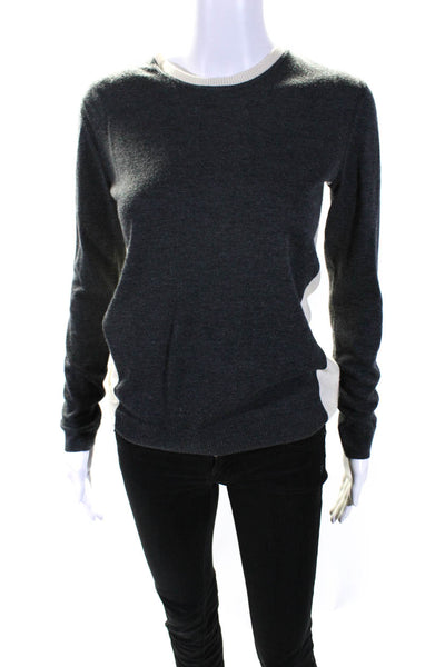 Rag & Bone Womens Tight Knit Colorblock Long Sleeved T Shirt Gray Cream Size  XS